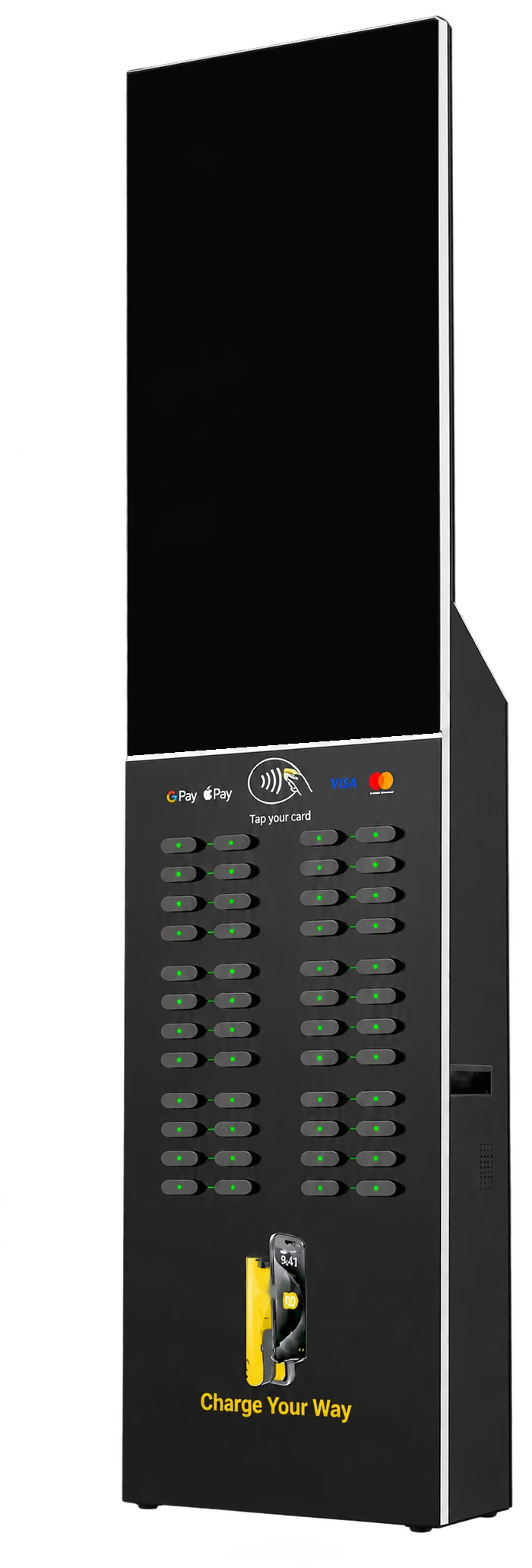 Borne High-Capacity Elecom Charging, vue de trois quarts